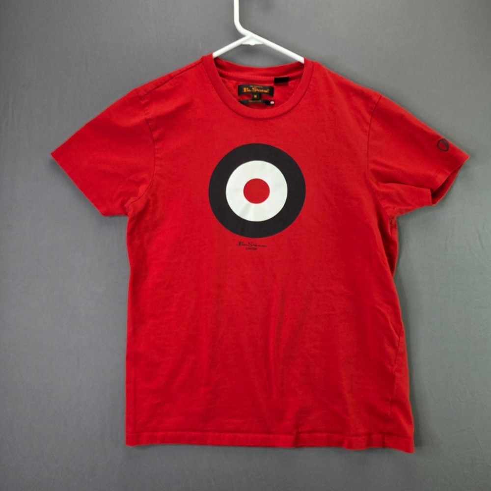 Ben Sherman T Shirt Target Graphic Logo Size M Red Short Sleeve Mod Signature